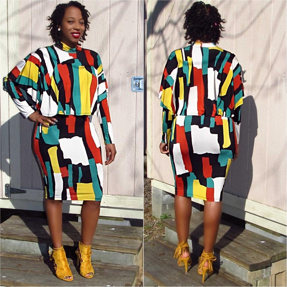 Abstract midi dress